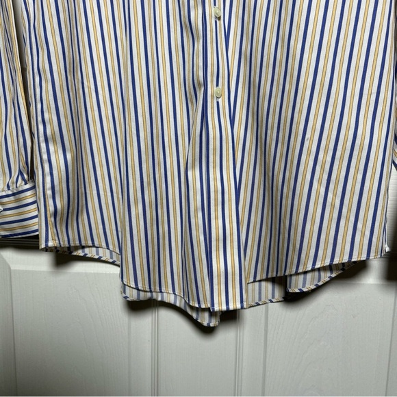 Brooks Brothers Traditional Fit Button Down No-Iron Shirt 16-4/5 Yellow Striped - Picture 6 of 16